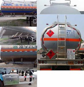 Lingyu  CLY9401GRYP Aluminum alloy flammable liquid tank transport semi-trailer