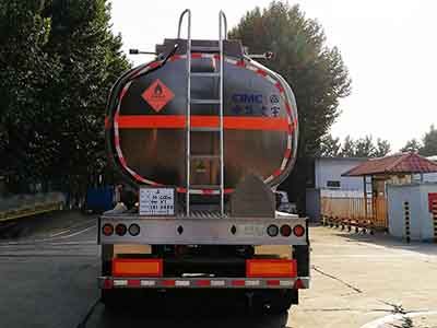 Lingyu  CLY9401GRYP Aluminum alloy flammable liquid tank transport semi-trailer