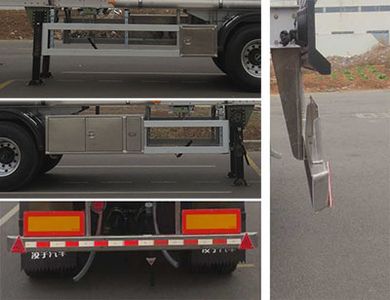 Lingyu  CLY9401GRYP Aluminum alloy flammable liquid tank transport semi-trailer