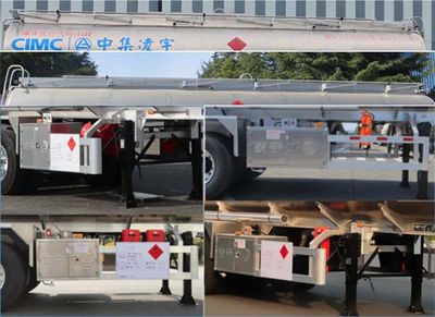 Lingyu  CLY9401GRYP Aluminum alloy flammable liquid tank transport semi-trailer