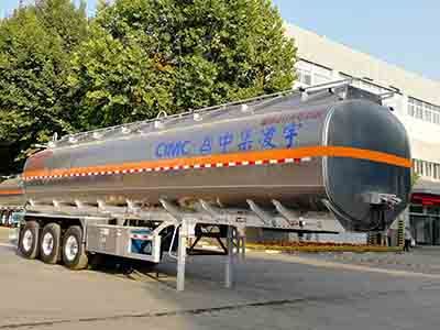 Lingyu  CLY9401GRYW Aluminum alloy flammable liquid tank transport semi-trailer