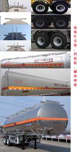 Ruijiang  WL9350GYY Aluminum alloy oil transport semi-trailer