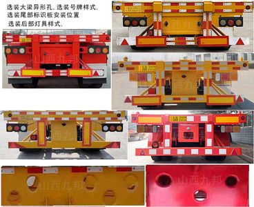 Jingeng Jiubang brand automobile JBM9400TJZ Container transport semi-trailer