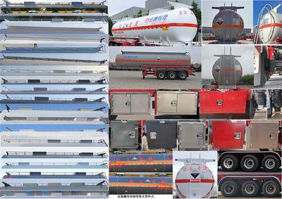 Zhengkang Hongtai brand automobiles HHT9406GFW Tank transport semi-trailer for corrosive substances