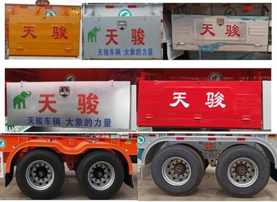 Tianjun Dejin brand automobiles TJV9350TJZJ Container transport semi-trailer