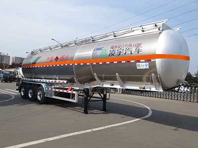 Lingyu  CLY9401GRYQ1 Aluminum alloy flammable liquid tank transport semi-trailer