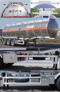 Lingyu  CLY9401GRYQ1 Aluminum alloy flammable liquid tank transport semi-trailer