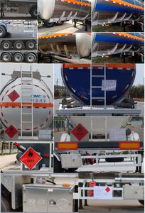 Lingyu  CLY9401GRYQ1 Aluminum alloy flammable liquid tank transport semi-trailer