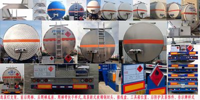 Ruijiang  WL9409GRY04 Aluminum alloy flammable liquid tank transport semi-trailer