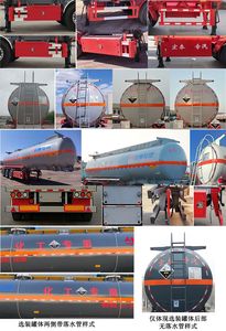 Zhengkang Hongtai brand automobiles HHT9408GFW Tank transport semi-trailer for corrosive substances