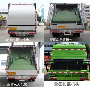 Kehui brand automobiles FKH5180ZYSEQ6 Compressed garbage truck