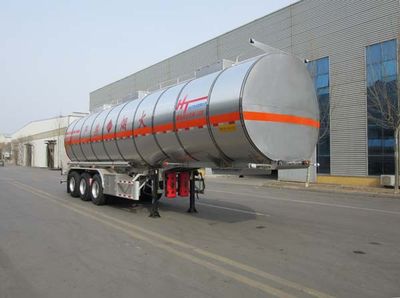 Jining Hongtai brand automobiles NHT9408GRY Aluminum alloy flammable liquid tank transport semi-trailer