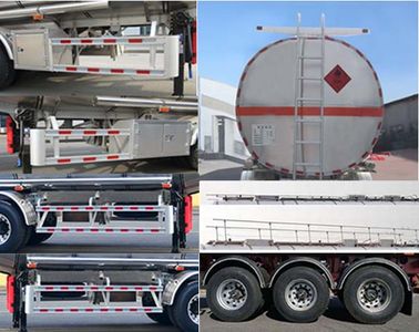 Jining Hongtai brand automobiles NHT9408GRY Aluminum alloy flammable liquid tank transport semi-trailer