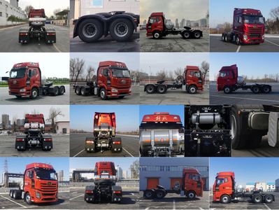 Jiefang Automobile CA4250P66M25T1AE6 Flat head natural gas semi-trailer tractor