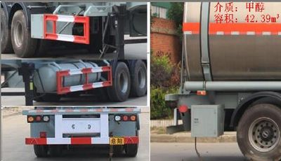 Special transport  DTA9402GRYA Aluminum alloy flammable liquid tank transport semi-trailer