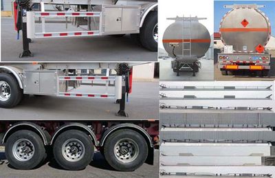 Jining Hongtai brand automobiles NHT9400GYY Aluminum alloy oil transport semi-trailer