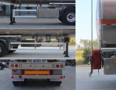 Tongyada  CTY9406GRY Aluminum alloy flammable liquid tank transport semi-trailer