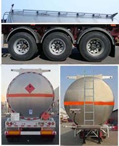 Jining Hongtai brand automobiles NHT9400GRY Aluminum alloy flammable liquid tank transport semi-trailer