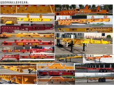 Zhongshun Guangxin brand automobiles HGX9351TJZE Container transport semi-trailer