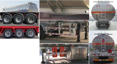 Zhengkang Hongtai brand automobiles HHT9409GRYD Aluminum alloy flammable liquid tank transport semi-trailer