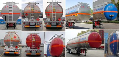 Zhengkang Hongtai brand automobiles HHT9405GRYD Aluminum alloy flammable liquid tank transport semi-trailer