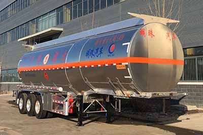 Hehai Mingzhu  MZC9400GRY Aluminum alloy flammable liquid tank transport semi-trailer