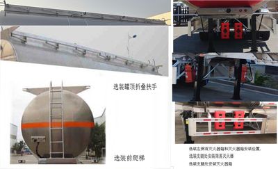 Hehai Mingzhu  MZC9400GRY Aluminum alloy flammable liquid tank transport semi-trailer