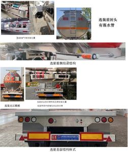 Hehai Mingzhu  MZC9400GRY Aluminum alloy flammable liquid tank transport semi-trailer