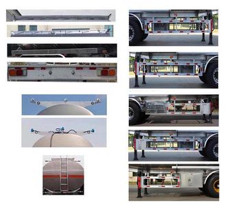 Jinbi  PJQ9407GYYL Aluminum alloy oil transport semi-trailer