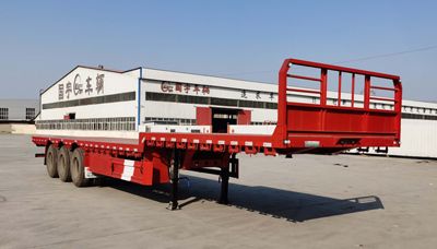 Zhongyu Guoyu brand automobiles ZGY9400TPB Flat transport semi-trailer