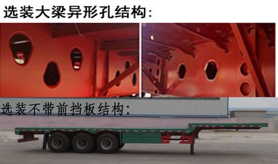 Zhongyu Guoyu brand automobiles ZGY9400TPB Flat transport semi-trailer