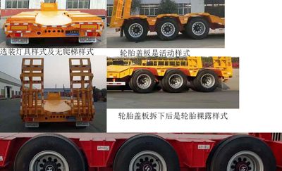 Liyuanda brand automobiles LWY9387TDP Low flatbed semi-trailer