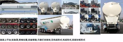 Lingyu  CLY9401GFL48 Low density powder material transportation semi-trailer