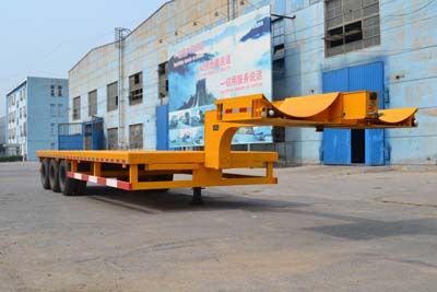 Huanda  BJQ9401TDP Low flatbed semi-trailer