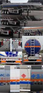 Lingyu  CLY9402GRY48 Aluminum alloy flammable liquid tank transport semi-trailer