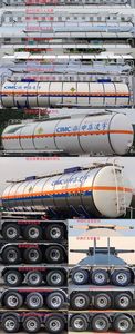 Lingyu  CLY9401GYW23 Tank transport semi-trailer for oxidizing substances