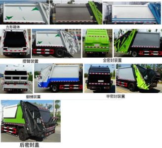 Wudang license plate car HEQ5125ZYS6 Compressed garbage truck