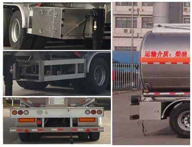 Chufei  CLQ9402GYYBA Aluminum alloy oil transport semi-trailer