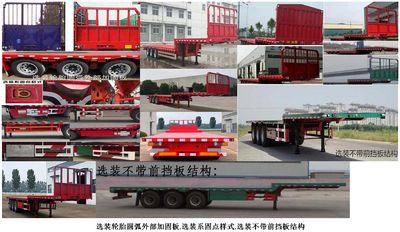 Zhongji Huashuo brand automobiles XHS9400TPBE Flat transport semi-trailer