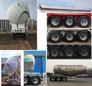 Lingyu  CLY9401GFL6 Aluminum alloy medium density powder material transportation semi-trailer