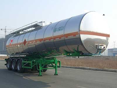 Lingyu  CLY9408GRYH Aluminum alloy flammable liquid tank transport semi-trailer