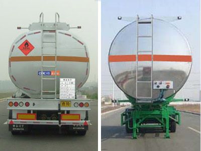 Lingyu  CLY9408GRYH Aluminum alloy flammable liquid tank transport semi-trailer