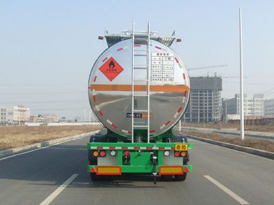 Lingyu  CLY9408GRYH Aluminum alloy flammable liquid tank transport semi-trailer