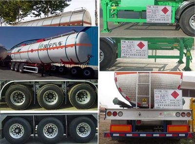 Lingyu  CLY9408GRYH Aluminum alloy flammable liquid tank transport semi-trailer