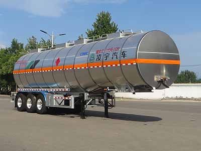 Lingyu  CLY9408GRYH Aluminum alloy flammable liquid tank transport semi-trailer