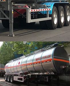 Lingyu  CLY9408GRYH Aluminum alloy flammable liquid tank transport semi-trailer