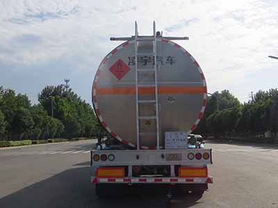 Lingyu  CLY9408GRYH Aluminum alloy flammable liquid tank transport semi-trailer