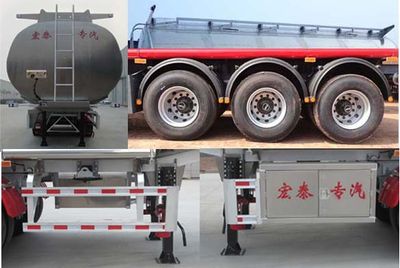 Zhengkang Hongtai brand automobiles HHT9402GRYD Aluminum alloy flammable liquid tank transport semi-trailer