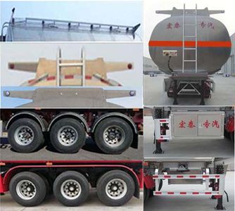 Zhengkang Hongtai brand automobiles HHT9402GRYD Aluminum alloy flammable liquid tank transport semi-trailer