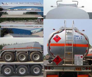 Lingyu  CLY9405GYYA Aluminum alloy oil transport semi-trailer